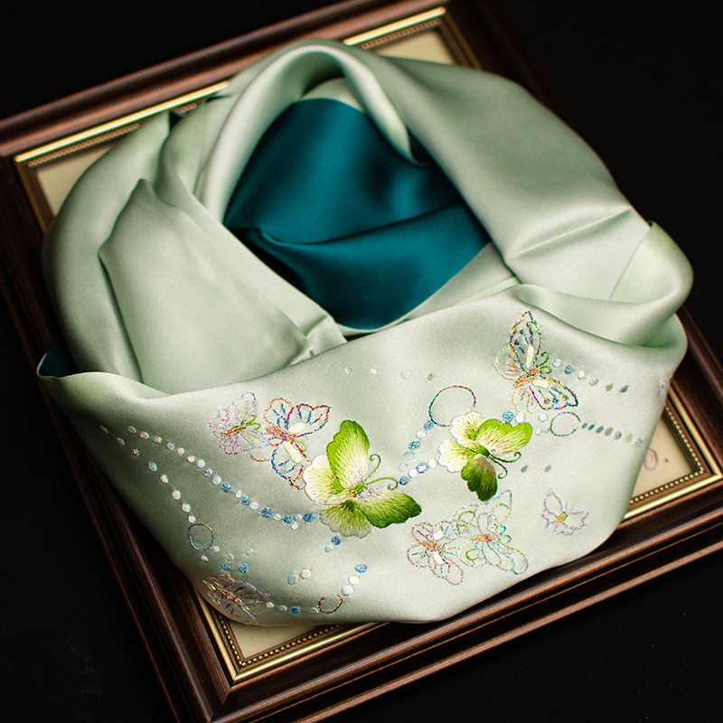 Embroidery Set - ผ้าพันคอไหมซูโจวปักลาย, ผ้าพันคอไหมหม่อนปักลาย, ของขวัญสุดพิเศษ