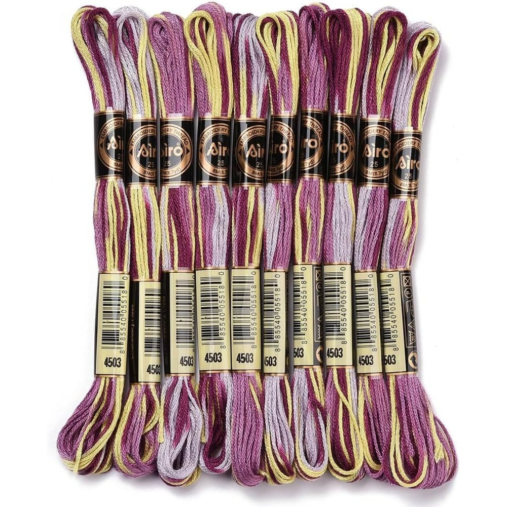 Embroidery Thread - 6 Strands สีม่วง Variegated เย็บปักถักร้อยไหมขัดฟันสี CROSS