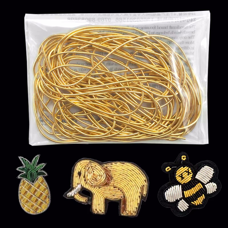Embroidery Thread - 2.6M 1-1.5 มม.ลวดภาษาฝรั่งเศสคํา COIL เย็บปักถักร้อยผ้าไหมอุปกรณ์เสริมเครื่องประดับทําอุปกรณ์เย็บปักถักร้อย Metalic
