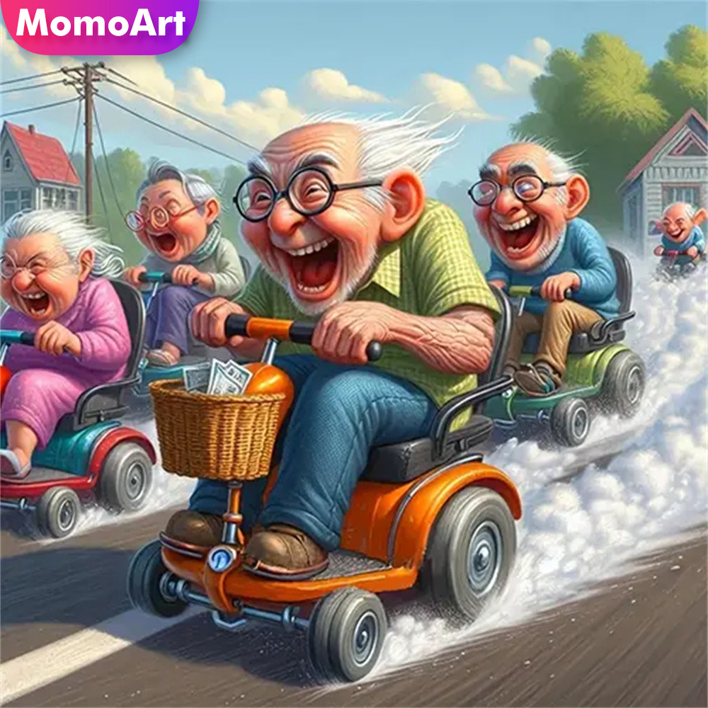 Embroidery Cross Stitch Patterns - Momoart 5D DIY เพชรโมเสค Old Man