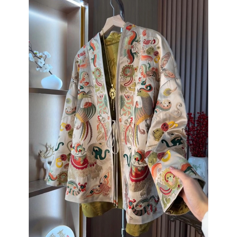 Embroidery Style - ใหม่สไตล์จีนเสื้อคลุมคาร์ดิแกนกิโมโนเสื้อผ้าผู้หญิงหรูหราประณีตเย็บปักถักร้อยฮันฟูเสื้อโค้ทสไตล์เอเชียเสื้อผ้าจีน