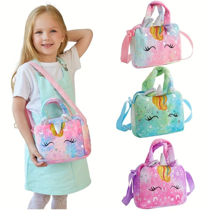 Embroidery Love - Sweet Unicorn กระเป๋าถือสําหรับสาวน่ารักเด็ก Crossbody กระเป๋าเด็กของขวัญสาวน้อยกระเป๋าเล็ก