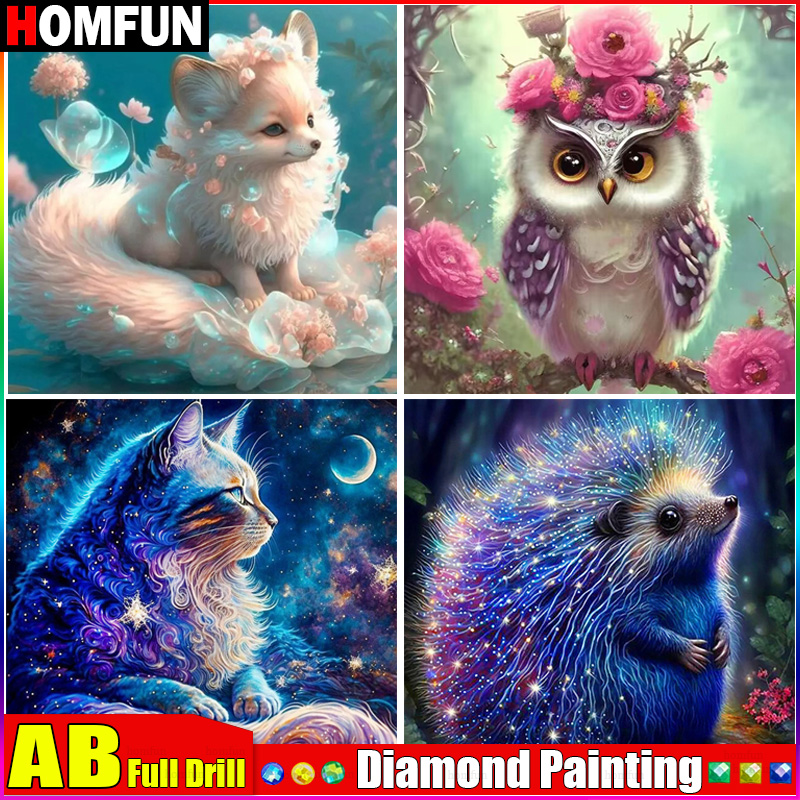 Embroidery Cross Stitch Patterns - Homfun ปักเพชรเต็มรูปแบบ AB 