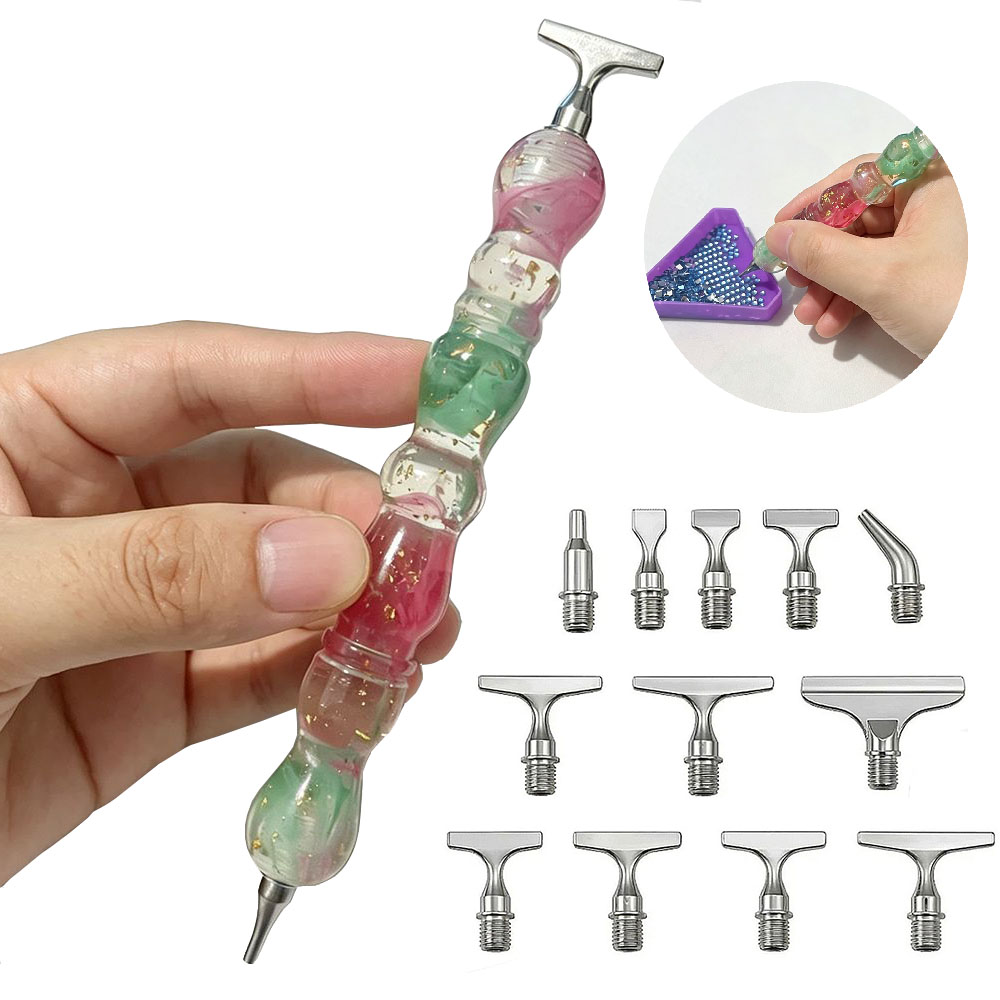 Embroidery Service - ปากกาเพชรสำหรับงานปักเพชรแบบใหม่ รุ่นซัมเมอร์ คูลเนส หัวปากกาเกลียวโลหะ อุปกรณ์เสริมสำหรับงานปักเพชร