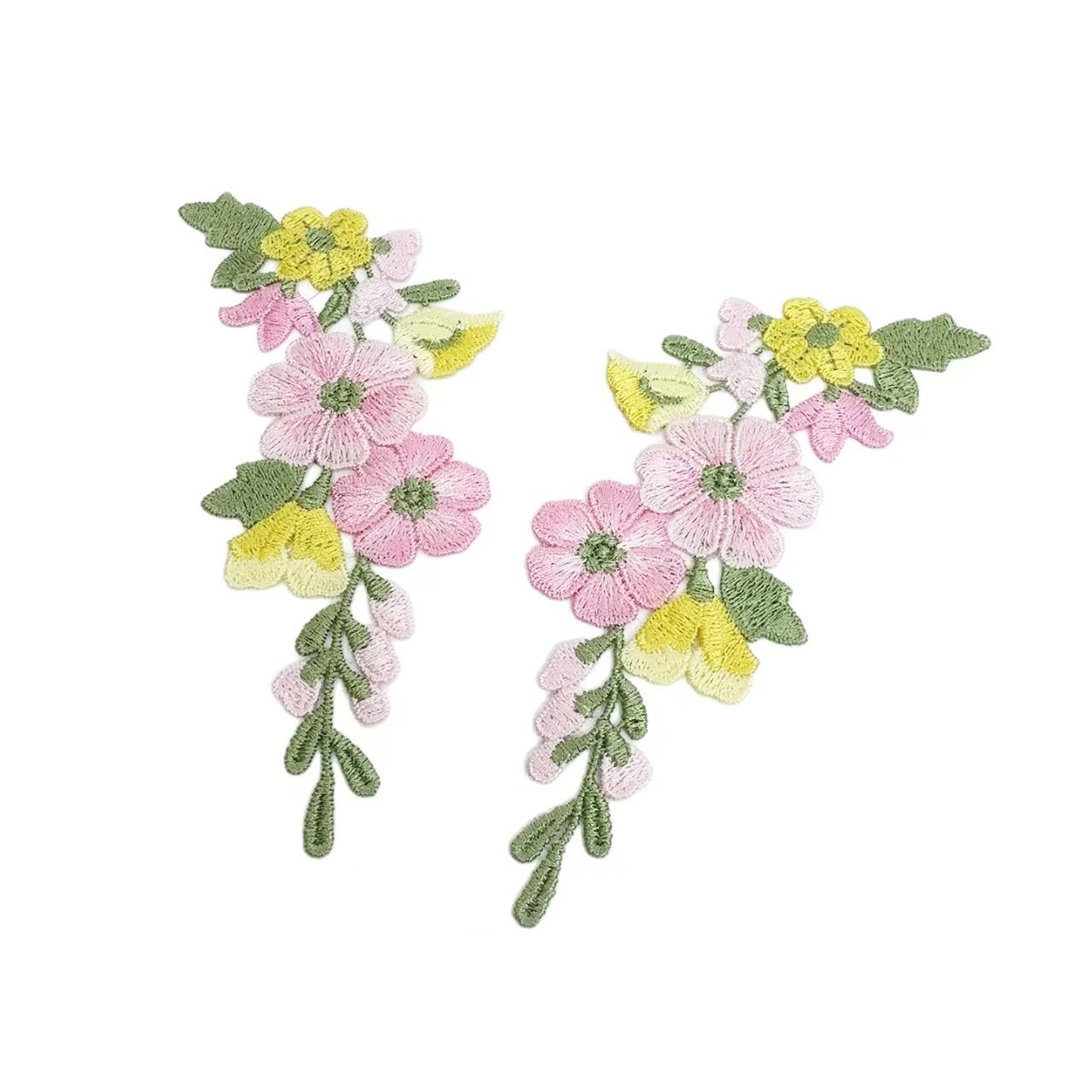 Embroidery Yellow Flower - 10ชิ้น/ล็อต5.5*13ซม.สีชมพูสีเหลืองสีเขียวดอกไม้Gradientเย็บMotif Veniseลูกไม้Appliqueสําหรับเสื้อผ้าเย็บปักถักร้อยลูกไม้แพทช์