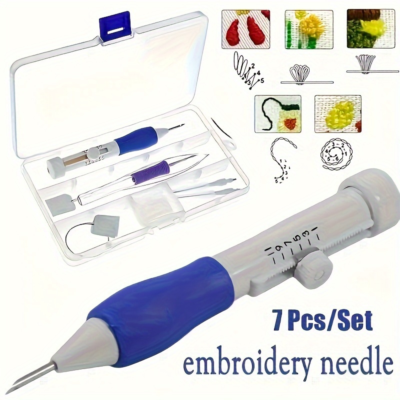 Embroidery Service - ชุดเครื่องมือเย็บปักถักร้อย 7 ชิ้น สำหรับงานถักมือและเย็บผ้า ชุดเข็มเย็บปักถักร้อยวิเศษ พร้อมอุปกรณ์ปิดผนึก