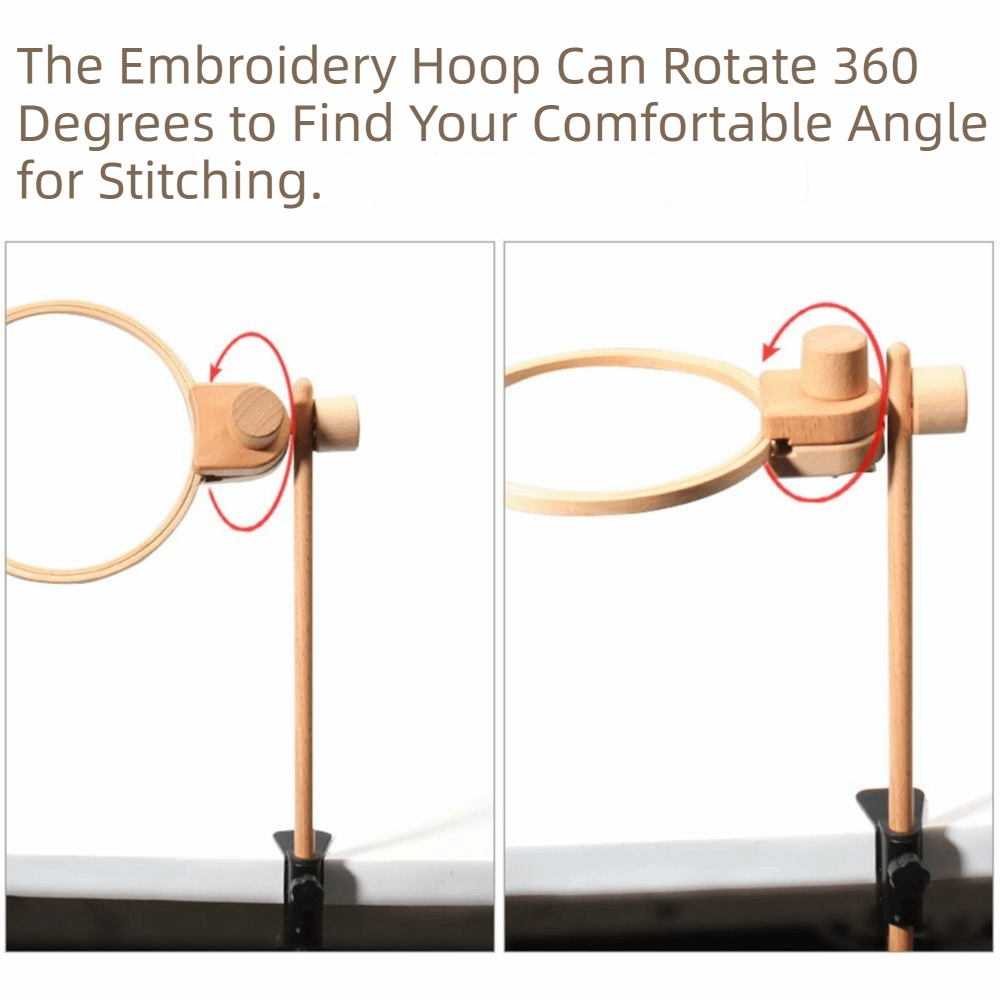 ขาตั้งวงแหวนปักผ้าไม้บีช หมุนไ - Embroidery Hoop Stand บทวิจารณ์และราคา