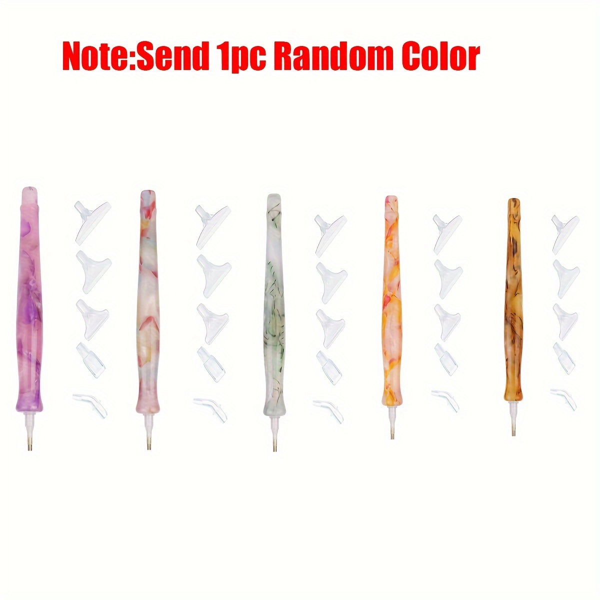 หัวปากกาเรซิ่นหลากสีแบบสุ่ม 1  - Embroidery Service บทวิจารณ์และราคา