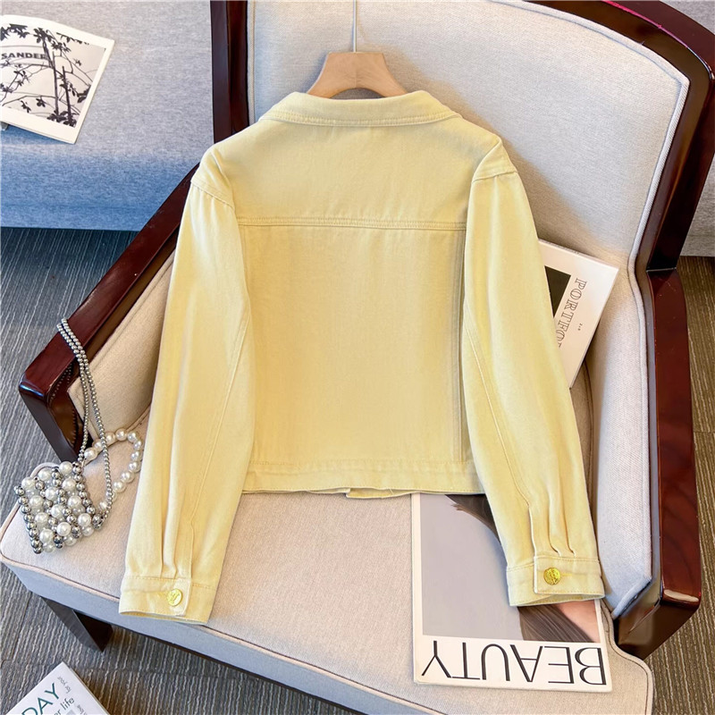 เสื้อแจ็คเก็ตยีนส์สีเหลืองปักล - Embroidery Yellow Flower บทวิจารณ์และราคา