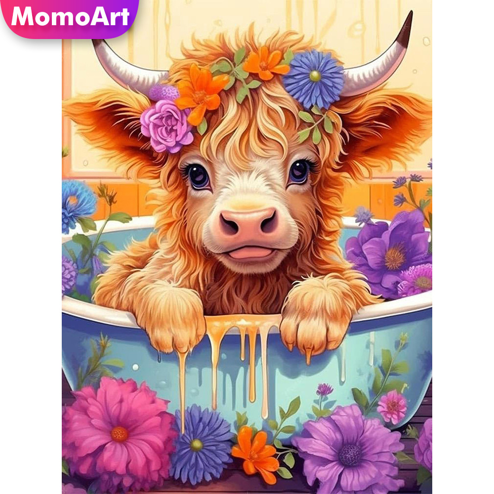 โมโมอาร์ต ชุดปักครอสติชลายวัว  - Embroidery Design Patterns Flowers บทวิจารณ์และราคา