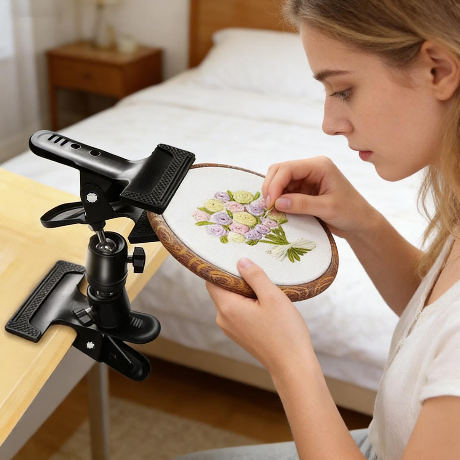ที่วางเข็มปักผ้าแบบหนีบ ปรับได - Embroidery Hoop Stand บทวิจารณ์และราคา