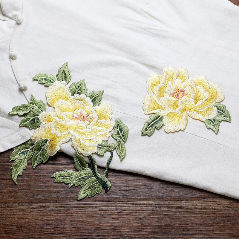 แพทช์ปักลายดอกไม้สีแดง ชมพู เห - Embroidery Yellow Flower บทวิจารณ์และราคา