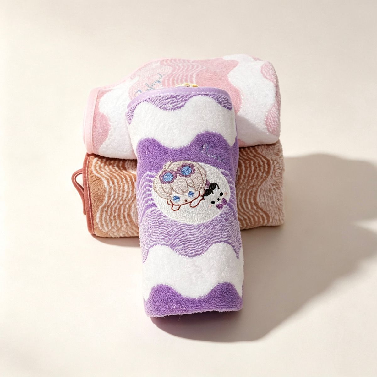 ผ้าเช็ดมือขนแกะลายการ์ตูน Anim - Embroidery Love บทวิจารณ์และราคา