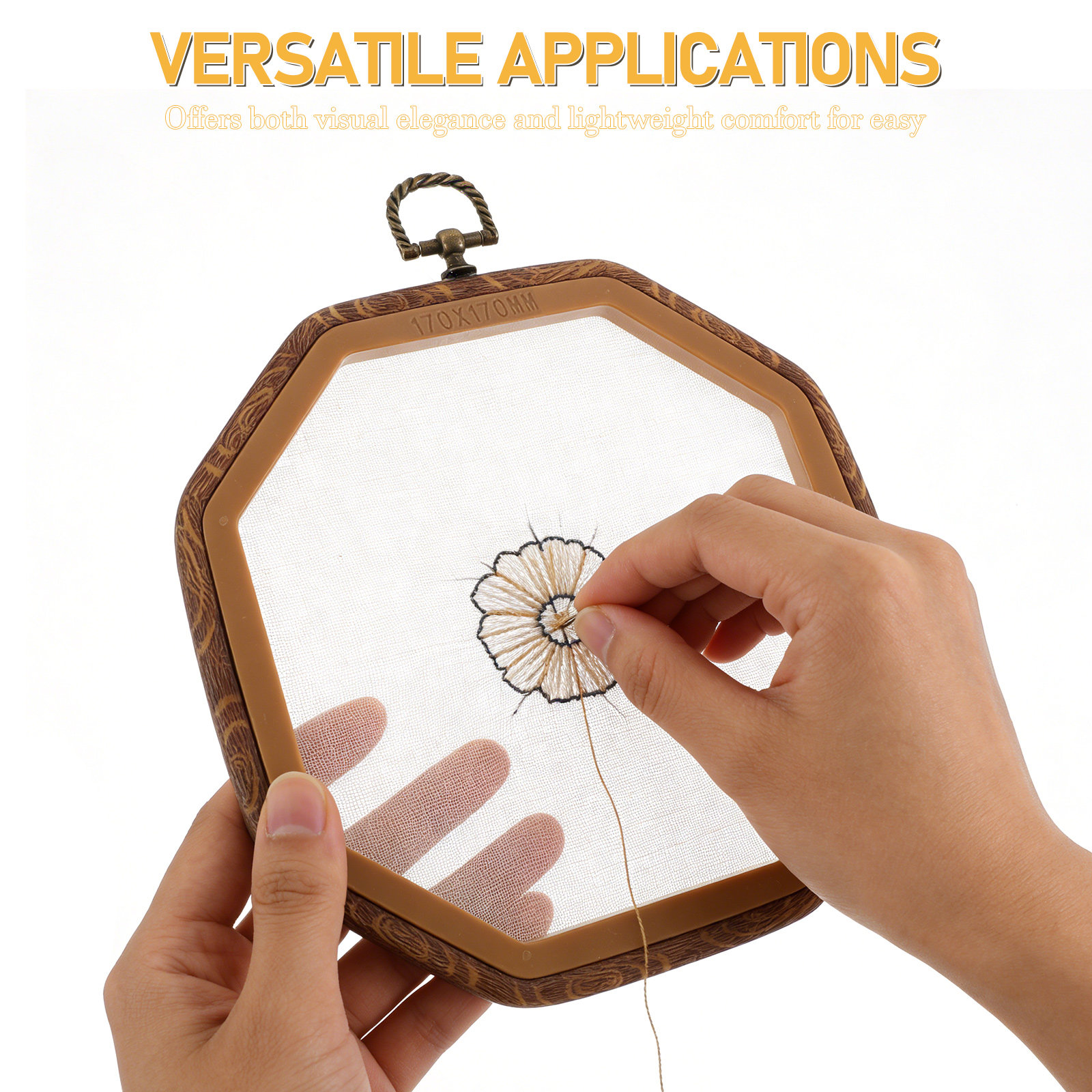 ห่วงปักลายปักครอสสติชทรงแปดเหล - Frame Display Wood บทวิจารณ์และราคา