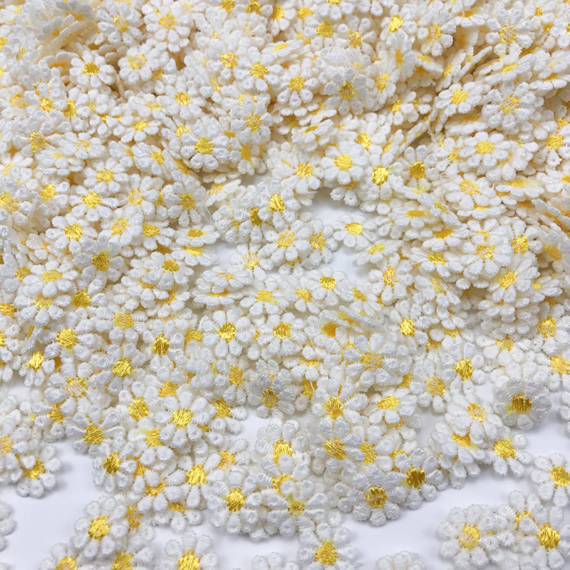 ลูกไม้ปักลายดอกทานตะวันสีเหลือ - Embroidery Yellow Flower บทวิจารณ์และราคา