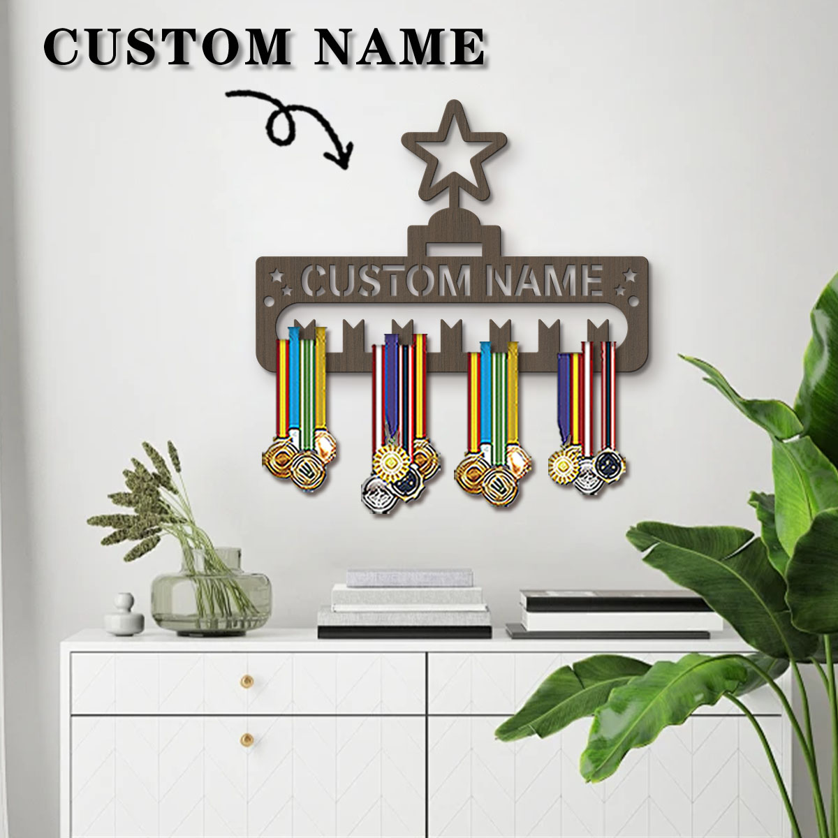 ที่แขวนเหรียญกีฬาไม้ตกแต่งลายก - Frame Display Wood บทวิจารณ์และราคา
