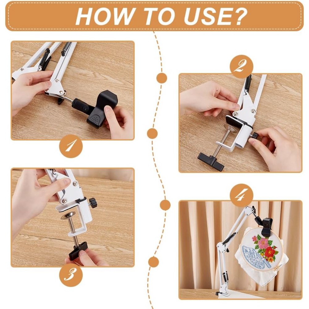 สีขาวเย็บปักถักร้อยขาตั้งชุด 8 - Embroidery Hoop Stand บทวิจารณ์และราคา