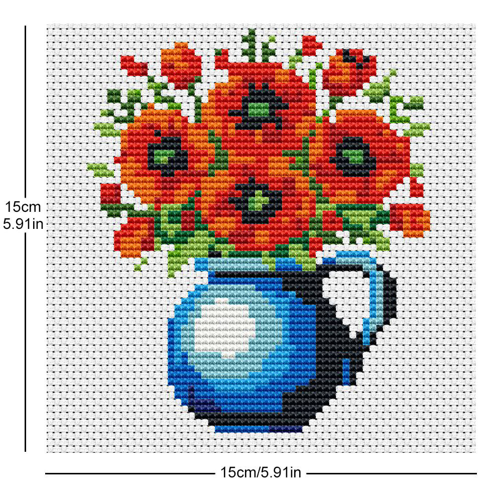 ชุดปักครอสติชลายแจกันดอกไม้ขนา - Embroidery Design Patterns Flowers บทวิจารณ์และราคา