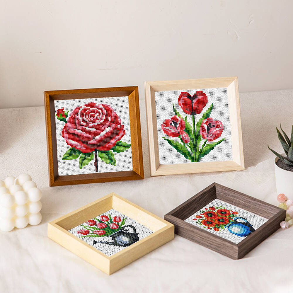 ชุดปักครอสติชลายแจกันดอกไม้ขนา - Embroidery Design Patterns Flowers บทวิจารณ์และราคา