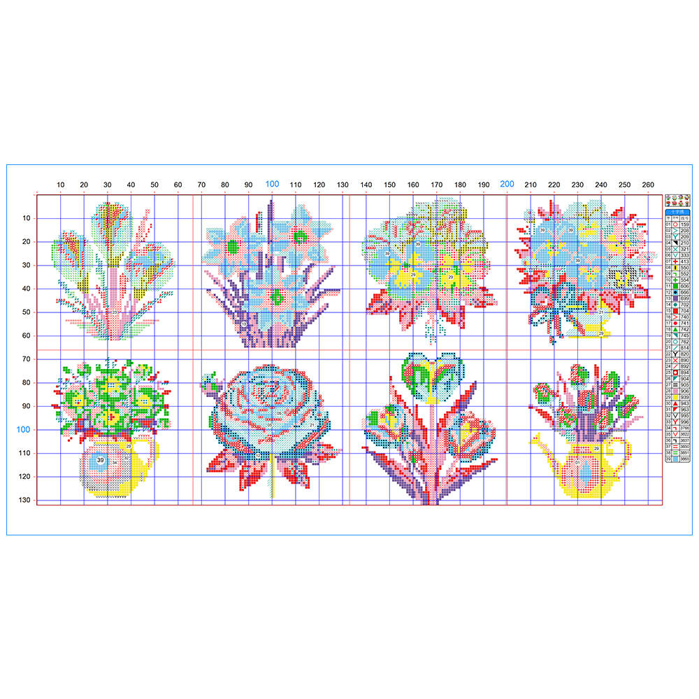 ชุดปักครอสติชลายแจกันดอกไม้ขนา - Embroidery Design Patterns Flowers บทวิจารณ์และราคา