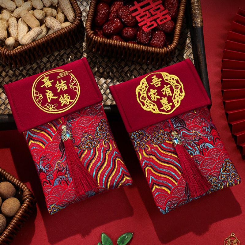 ซองอั่งเปาผ้าปักลายดอกไม้ 1 ชิ - Embroidery Red บทวิจารณ์และราคา