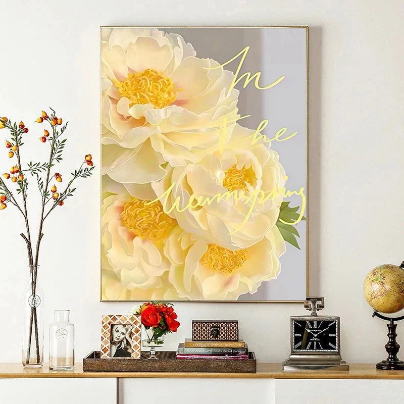 ดอกไม้สีเหลือง 5D เพชรภาพวาดเพ - Embroidery Yellow Flower บทวิจารณ์และราคา