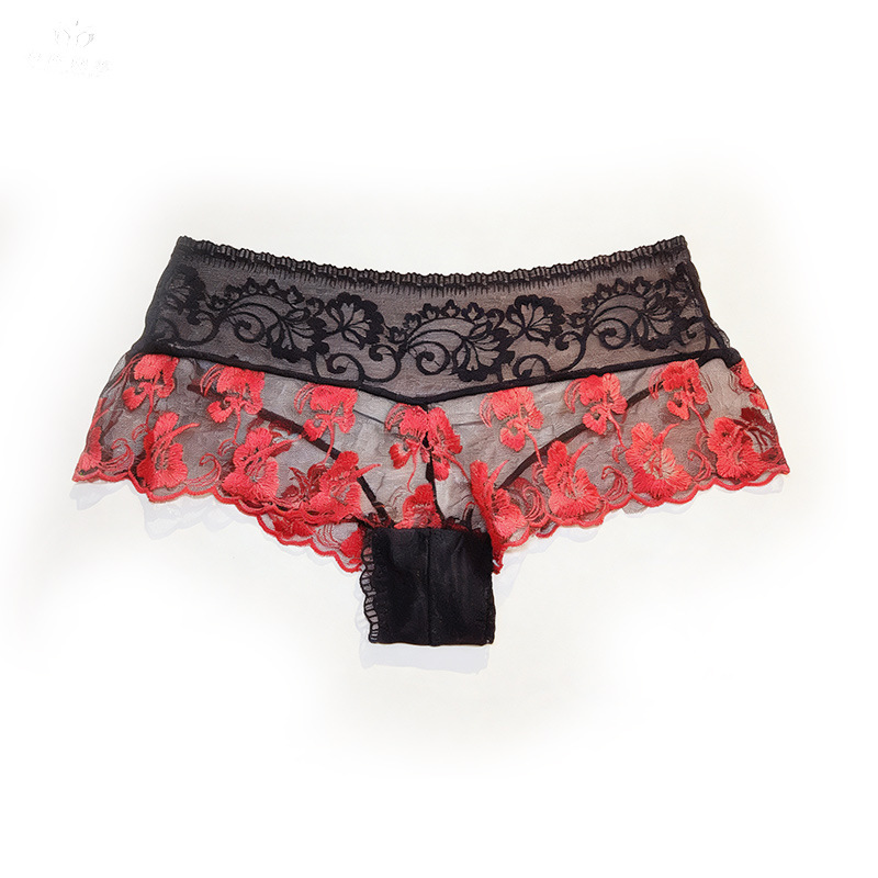 【1 ชิ้น】ชุดชั้นในสตรีสุดฮอต สี - Embroidery Red บทวิจารณ์และราคา