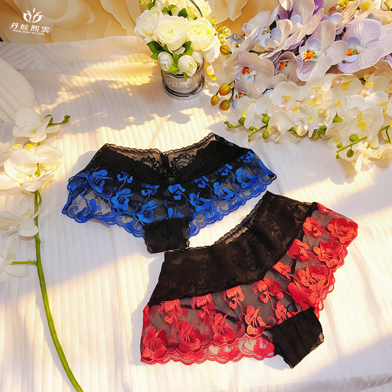 【1 ชิ้น】ชุดชั้นในสตรีสุดฮอต สี - Embroidery Red บทวิจารณ์และราคา