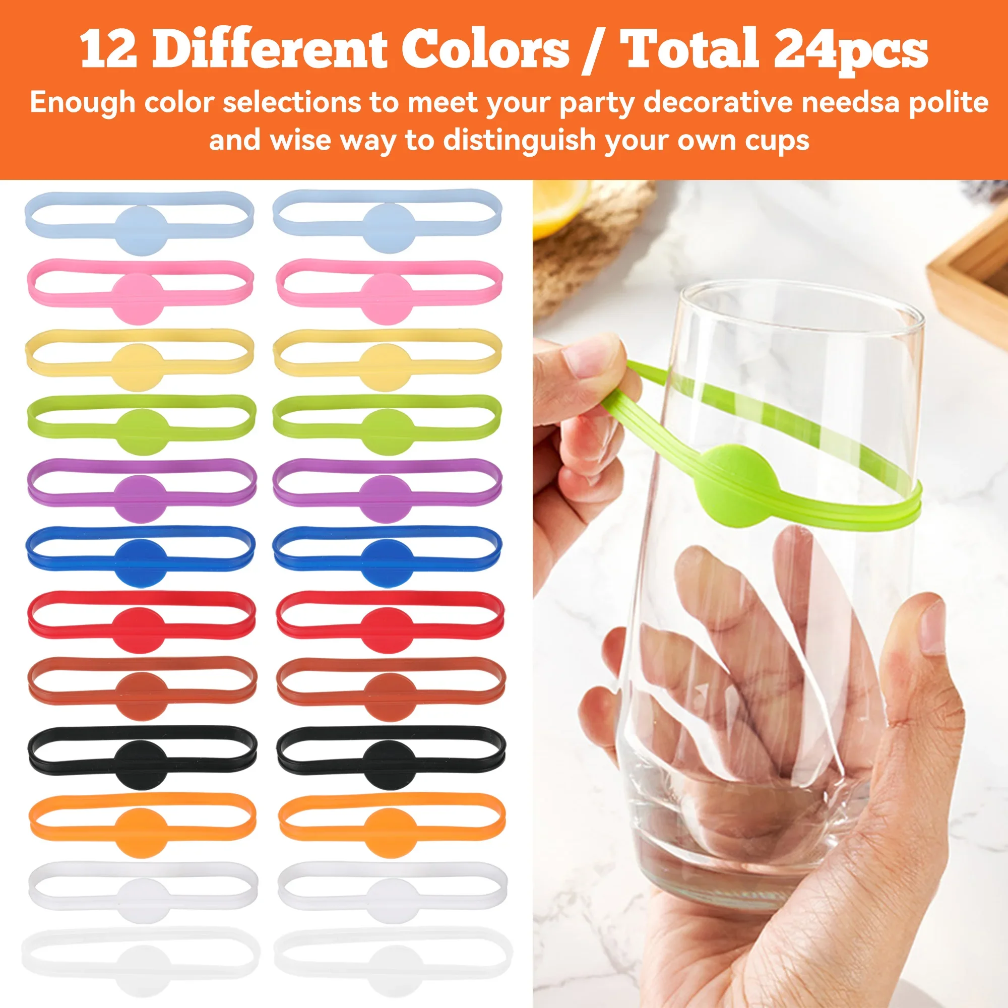 24 ชิ้นป้ายไวน์แว่นตาดื่มชุดเค - Embroidery Writing บทวิจารณ์และราคา