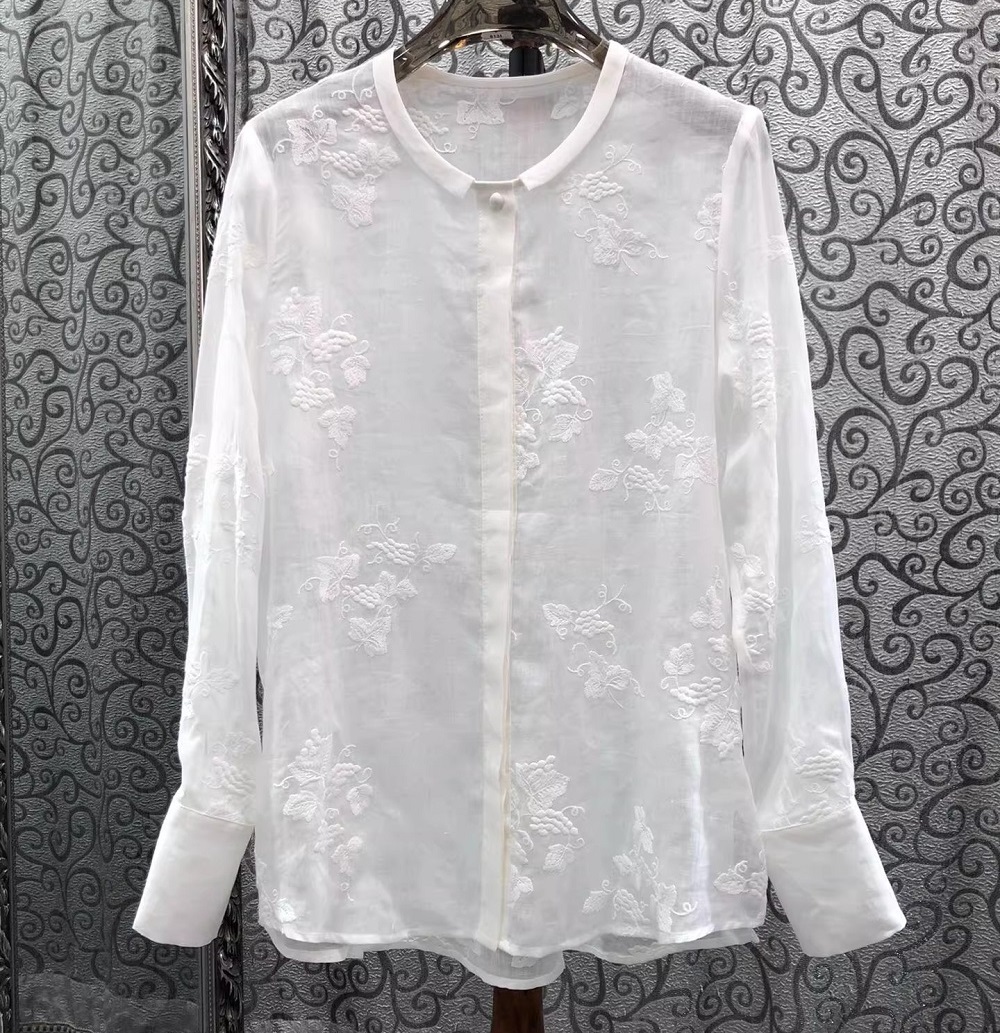 เสื้อเชิ้ตแฟชั่นคุณภาพสูงสไตล์ - Embroidery Yellow Flower บทวิจารณ์และราคา