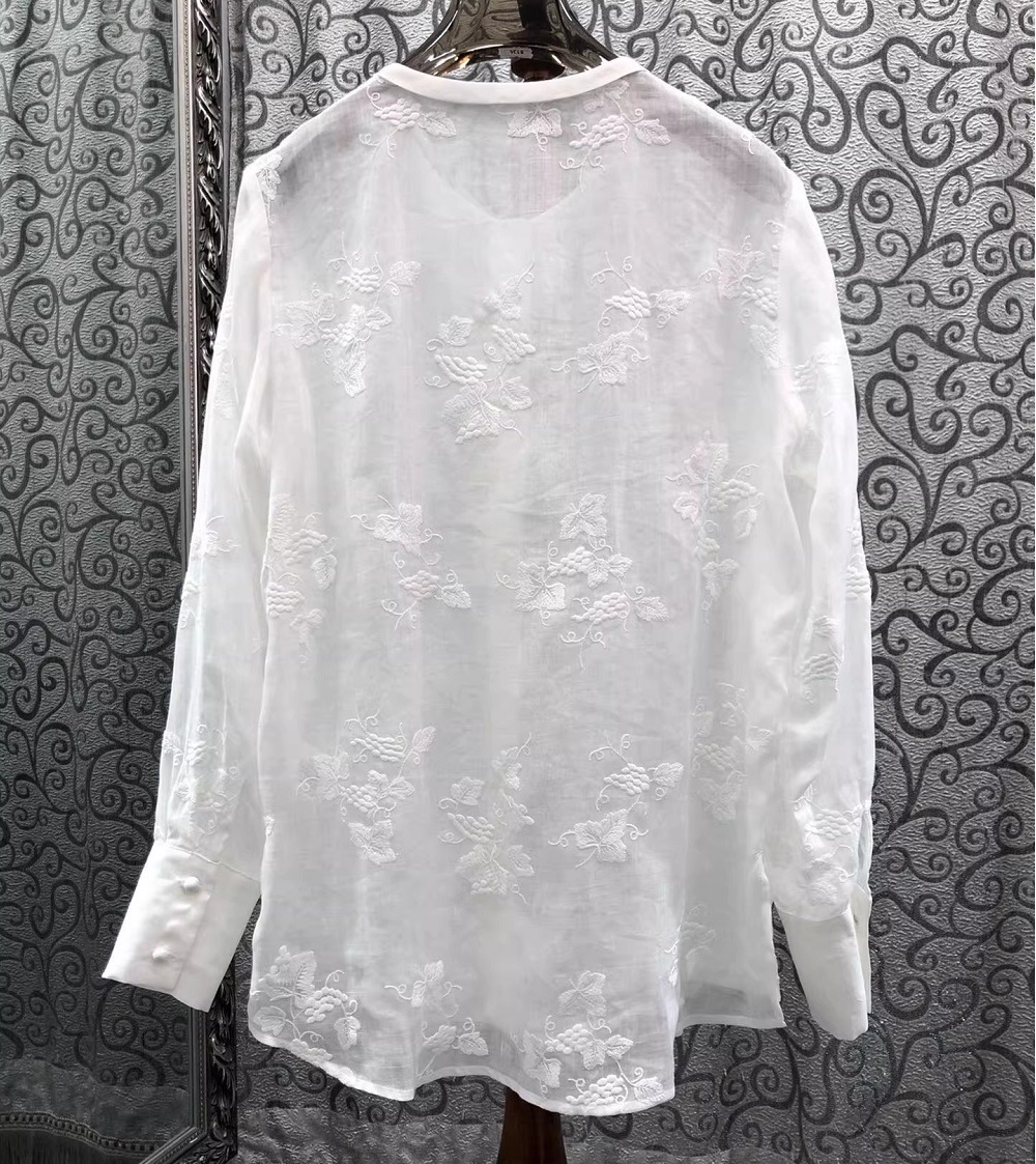 เสื้อเชิ้ตแฟชั่นคุณภาพสูงสไตล์ - Embroidery Yellow Flower บทวิจารณ์และราคา
