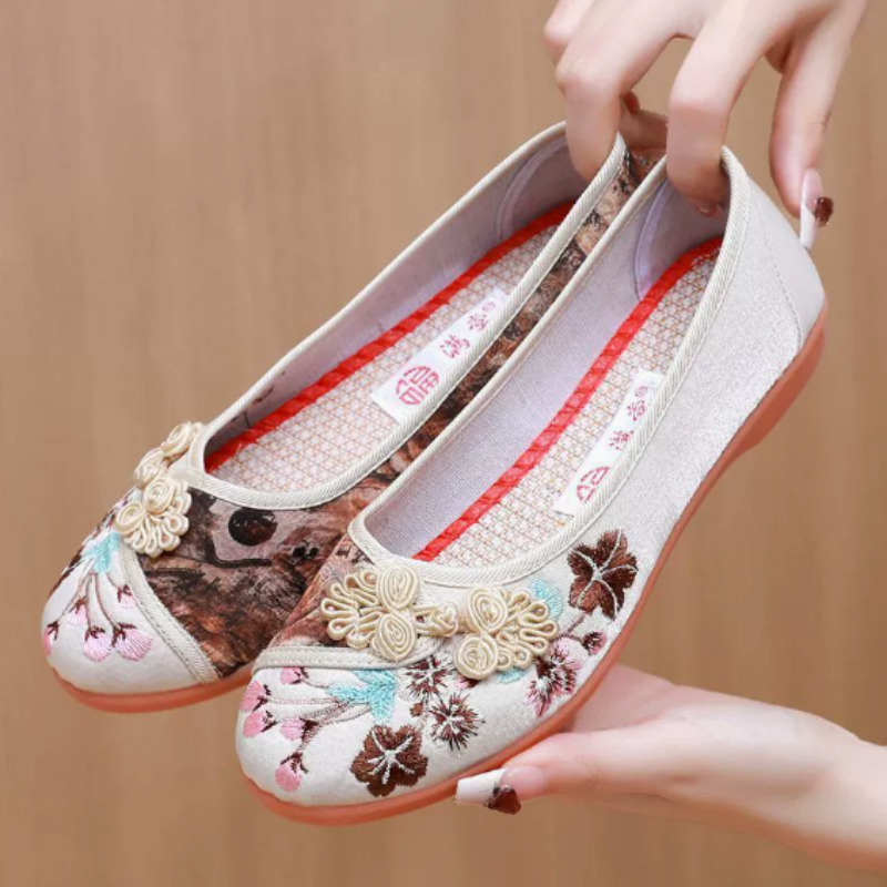 รองเท้าผ้าใบผู้หญิงสไตล์จีนย้อ - Embroidery Style บทวิจารณ์และราคา