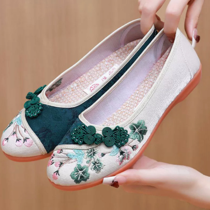 รองเท้าผ้าใบผู้หญิงสไตล์จีนย้อ - Embroidery Style บทวิจารณ์และราคา