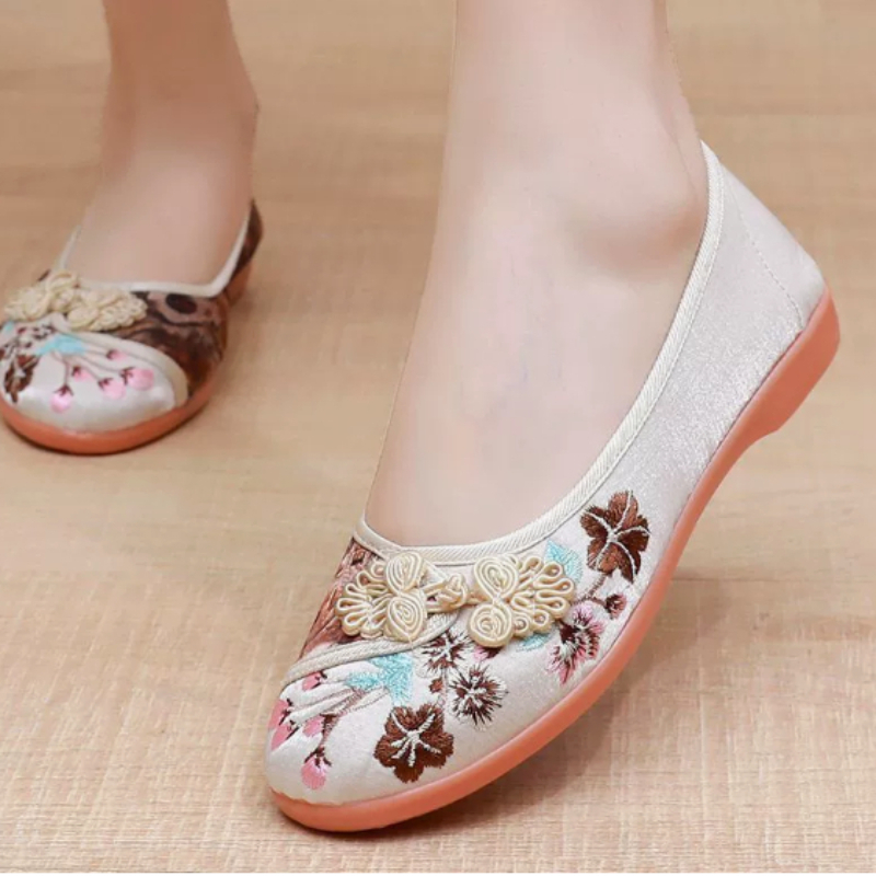 รองเท้าผ้าใบผู้หญิงสไตล์จีนย้อ - Embroidery Style บทวิจารณ์และราคา