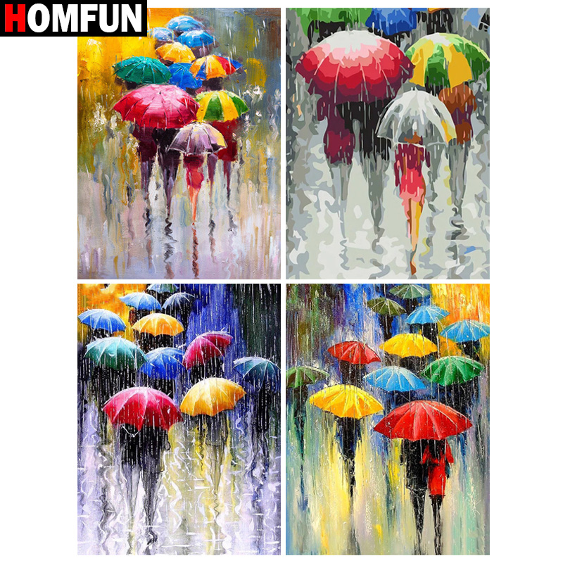 HOMFUN 5D รูปแบบเพชร Rhineston - Embroidery Cross Stitch Patterns บทวิจารณ์และราคา