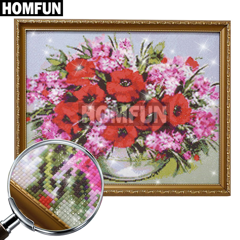 HOMFUN 5D รูปแบบเพชร Rhineston - Embroidery Cross Stitch Patterns บทวิจารณ์และราคา
