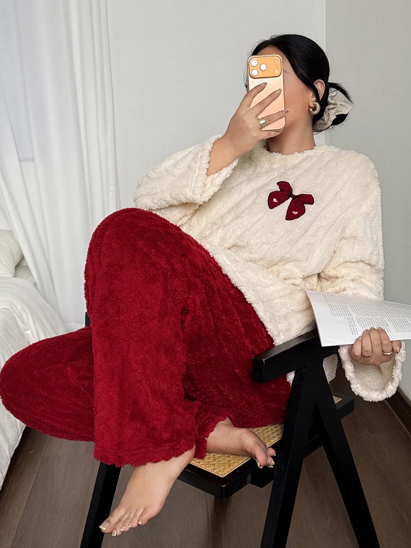 ชุดนอนผ้าฟลานเนลหนานุ่มสำหรับผ - Embroidery Set บทวิจารณ์และราคา